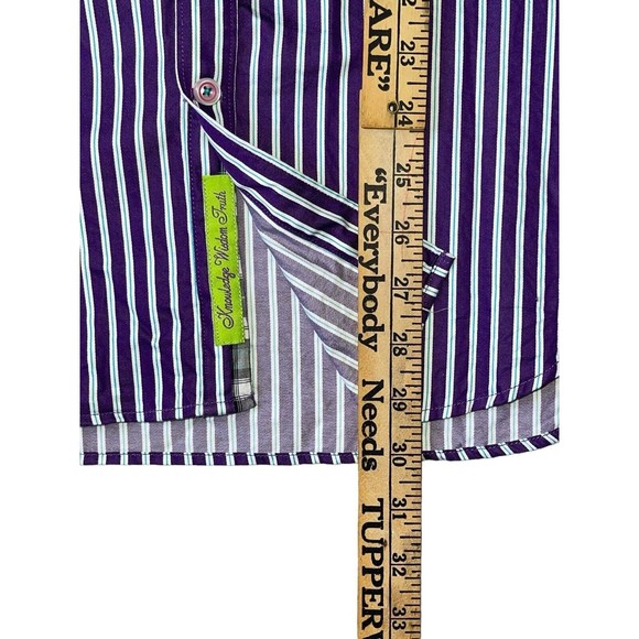 Robert Graham X Purple Striped Long Sleeve Button Down Shirt Large - Picture 5 of 6